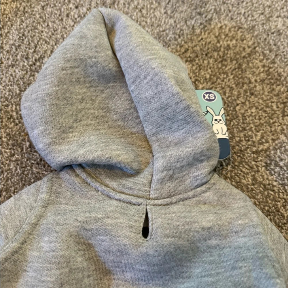 New Life is Good Chicks Easter Spring Gray Dog Hoodie Extra Small XS